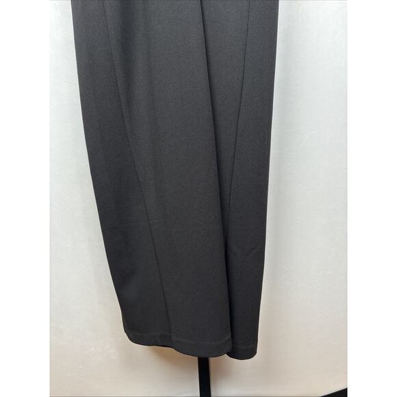 Adrianna Papell Plaid Beaded Formal Dress Women's 10 Black Side Slit Elegant - Picture 10 of 15